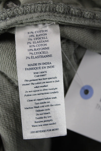 Faherty Men Chino Pants Green Cotton Button Solid Size 36