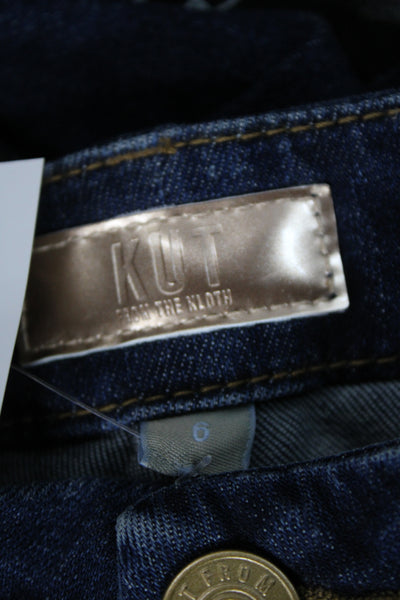 KUT from the Kloth Women Cropped Blue Mid Rise Jeans Cotton 26 Inseam Size 6