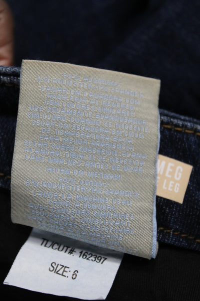 KUT from the Kloth Women Cropped Blue Mid Rise Jeans Cotton 26 Inseam Size 6