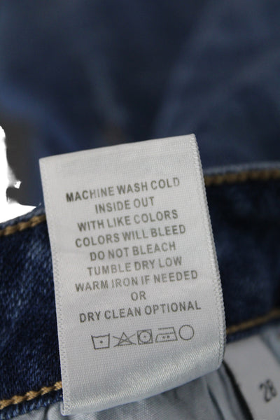 Vervet Women Wide Leg Jeans Blue Mid Rise Button Cotton Casual Size 28