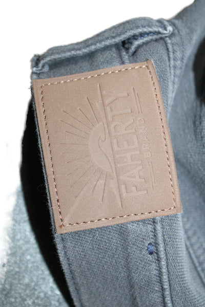 Faherty Mens Slim Fit Jeans Gray 81% Cotton Size 36