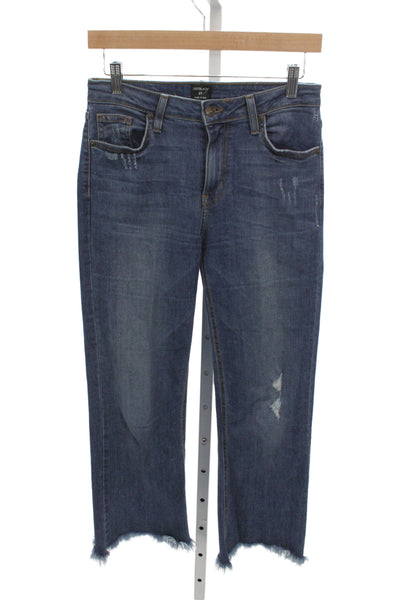 Just Black Womens Cropped Blue Mid Rise Jeans Size 27