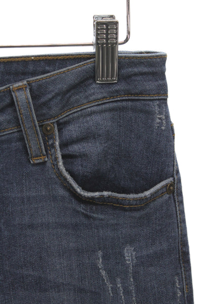 Just Black Womens Cropped Blue Mid Rise Jeans Size 27