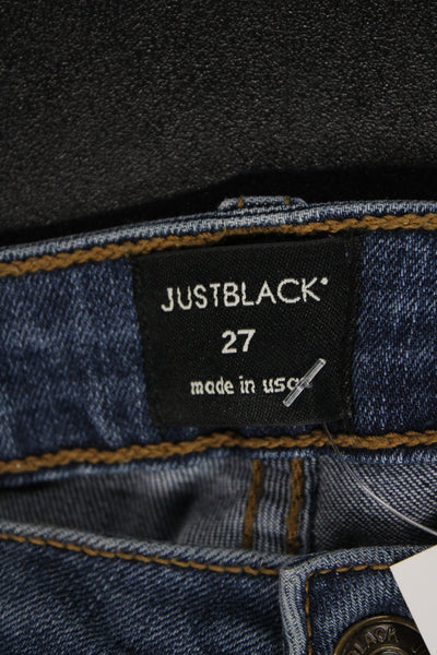 Just Black Womens Cropped Blue Mid Rise Jeans Size 27