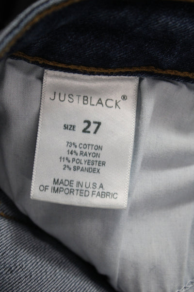 Just Black Womens Cropped Blue Mid Rise Jeans Size 27