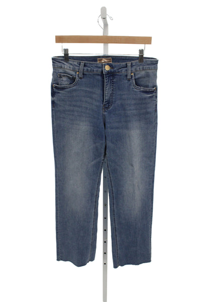 KUT from the Kloth Women Straight Jeans Blue Cotton Mid Rise Size 26