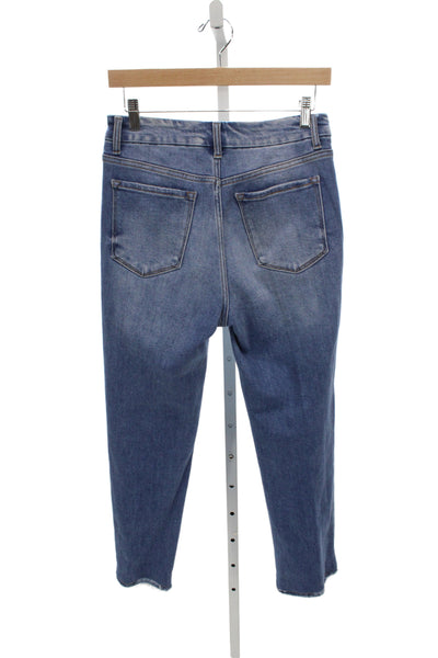 Flying Monkey Womens Cropped Blue Mid Rise Cotton Jeans Size 28