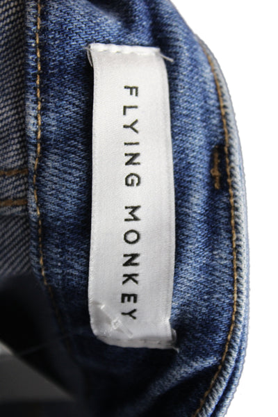 Flying Monkey Womens Cropped Blue Mid Rise Cotton Jeans Size 28