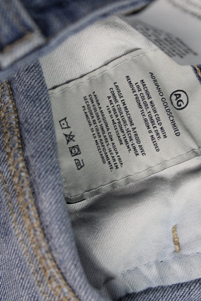 AG Adriano Goldschmied Womens Cropped Blue Jeans Mid Rise Button Size 29