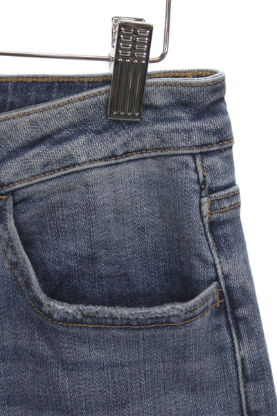 Vervet Women Wide-Leg Jeans Blue Button Cotton Mid-Rise Size 28