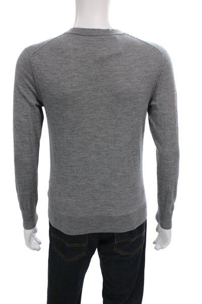 Club Monaco Mens Henley Merino Wool Gray Sweater Size M
