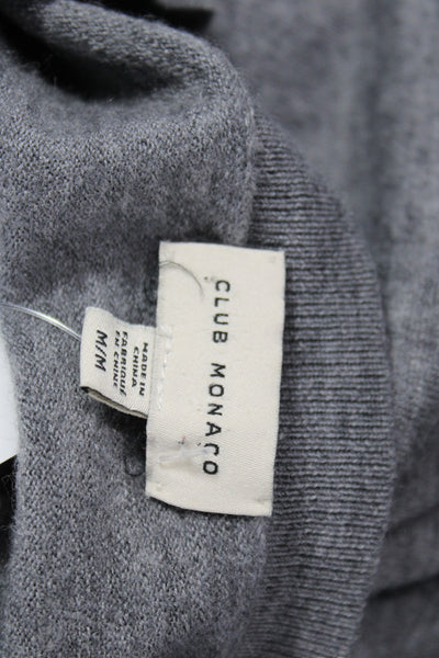 Club Monaco Mens Henley Merino Wool Gray Sweater Size M