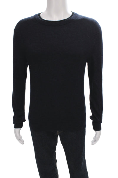 Club Monaco Mens Pullover Sweater Black Extra Fine Merino Wool Size M