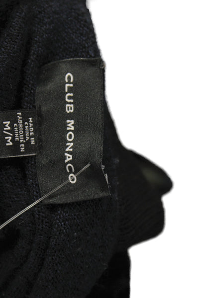 Club Monaco Mens Pullover Sweater Black Extra Fine Merino Wool Size M