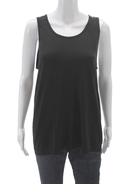 Lululemon Women Black Sleeveless Scoop Neck Basic Tank Polyester Size S