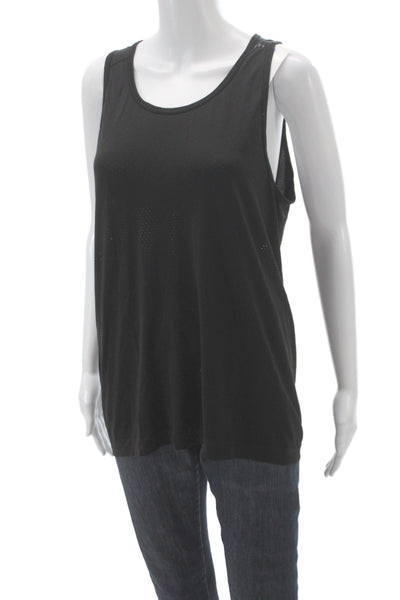 Lululemon Women Black Sleeveless Scoop Neck Basic Tank Polyester Size S