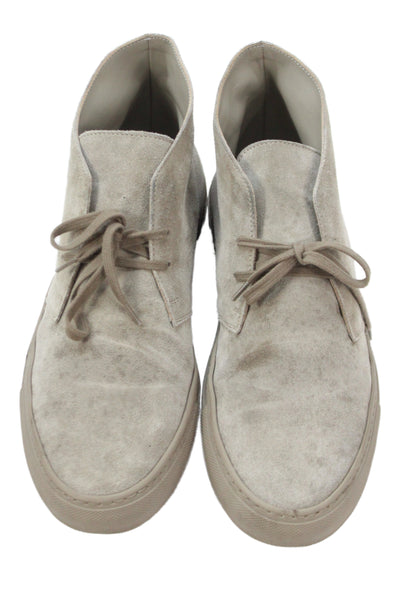 Common Projects Mens Suede Lace-Up Tied High Top Sneakers Beige Size 11