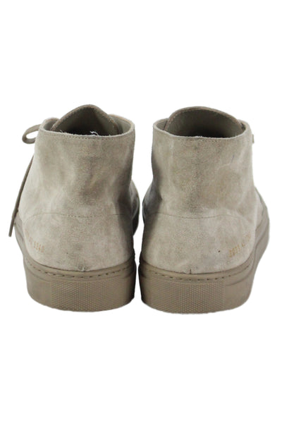 Common Projects Mens Suede Lace-Up Tied High Top Sneakers Beige Size 11