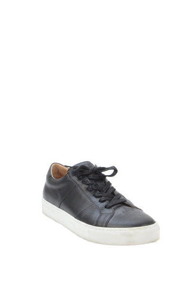 Greats Brookyln Mens Leather Lace-Up Tied Sneakers Black Size 11