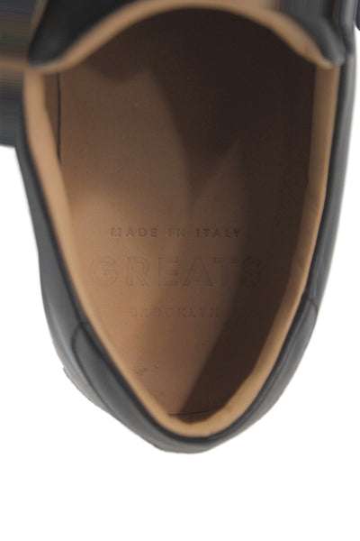 Greats Brookyln Mens Leather Lace-Up Tied Sneakers Black Size 11