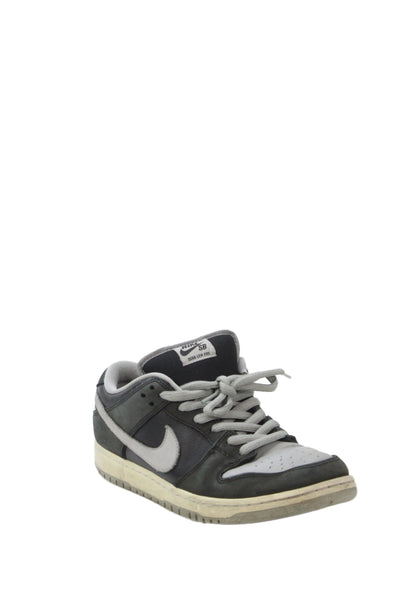 Nike Mens Leather Colorblock Lace-Up Tied Low Top Sneakers Black Size 11