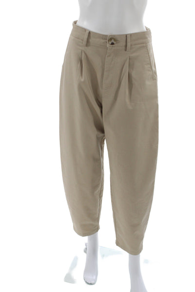 Zara Women Chino Pants Beige Button Closure Size XS