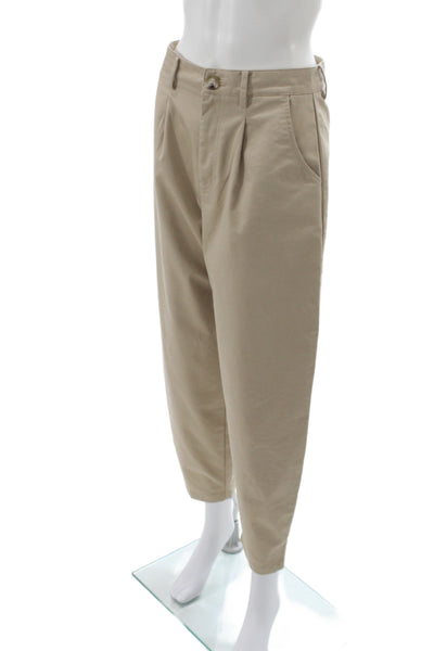 Zara Women Chino Pants Beige Button Closure Size XS