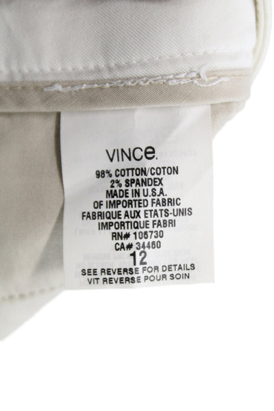 Vince Women Chino Pants White 98% Cotton Size 12