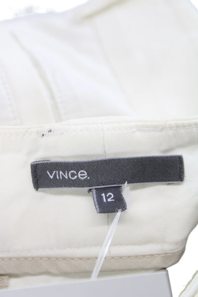 Vince Women Chino Pants White 98% Cotton Size 12