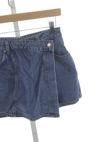 Zara Women Mini Denim Skort Blue Casual Size XS