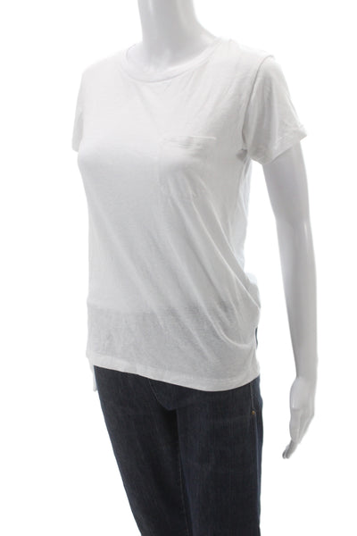 J Crew Womens Basic Crew Neck White T-Shirt Short Sleeve Size 2XS