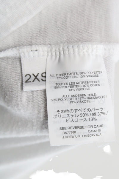 J Crew Womens Basic Crew Neck White T-Shirt Short Sleeve Size 2XS