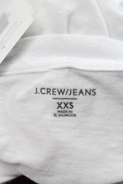 J Crew Womens Basic Crew Neck White T-Shirt Short Sleeve Size 2XS