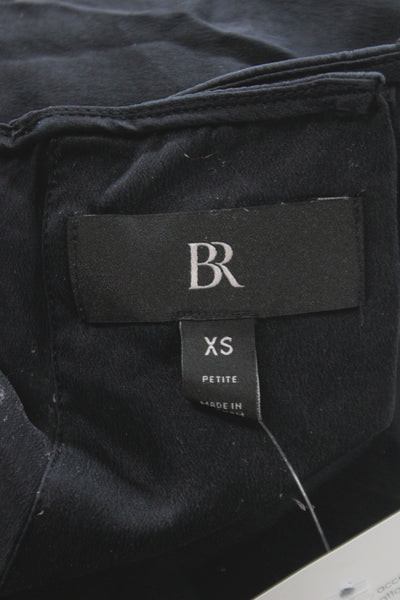 Banana Republic Womens Black Silk Short Sleeve Blouse Size XS Petite