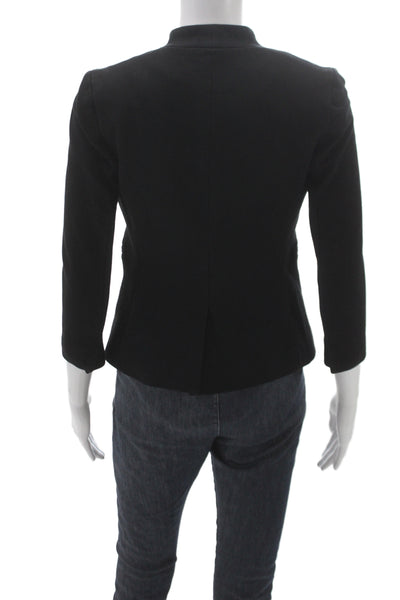 J Crew Womens Basic Jacket Black 3/4 Sleeve Viscose Size 0P