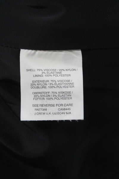 J Crew Womens Basic Jacket Black 3/4 Sleeve Viscose Size 0P