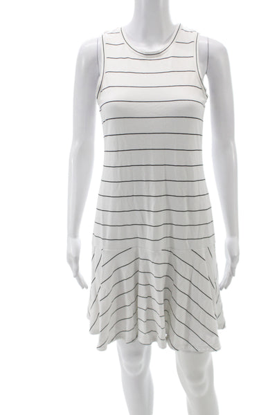 Banana Republic Womens Striped White Tank Dress Sleeveless Crew Neck Size XS