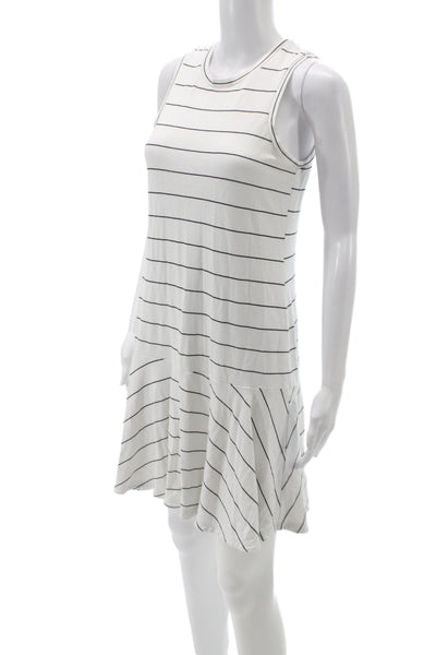 Banana Republic Womens Striped White Tank Dress Sleeveless Crew Neck Size XS