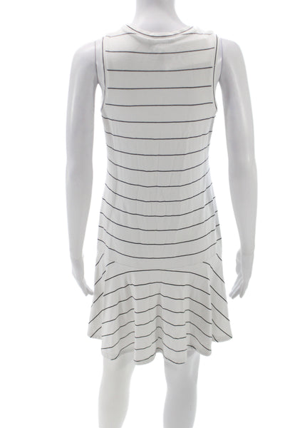 Banana Republic Womens Striped White Tank Dress Sleeveless Crew Neck Size XS
