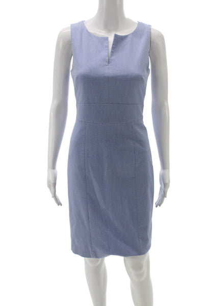 Banana Republic Women Sheath Dress Blue V-Neck Midi Size 0