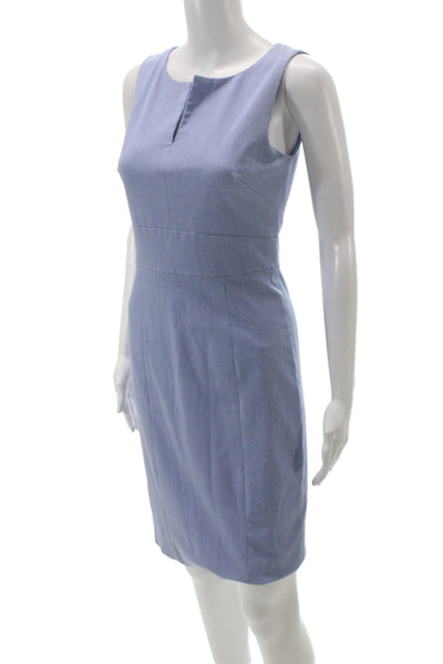 Banana Republic Women Sheath Dress Blue V-Neck Midi Size 0