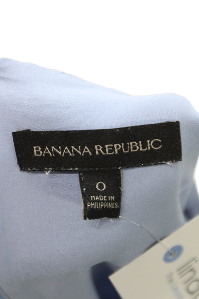 Banana Republic Women Sheath Dress Blue V-Neck Midi Size 0