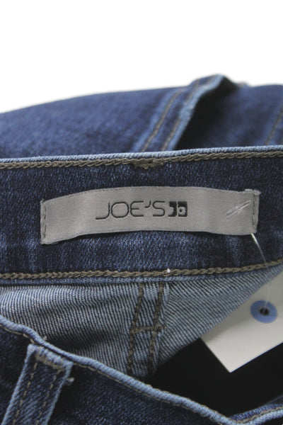 Joes Womens Blue Cotton Ankle Jeans Button Mid Rise Casual Size 25