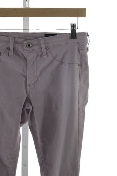 AG Adriano Goldschmied Womens Ankle Jeans Purple Cotton Button Size 26