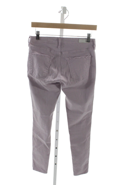 AG Adriano Goldschmied Womens Ankle Jeans Purple Cotton Button Size 26