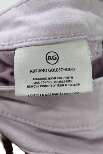 AG Adriano Goldschmied Womens Ankle Jeans Purple Cotton Button Size 26