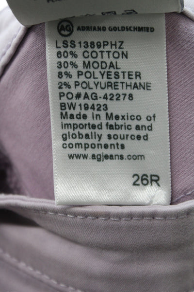 AG Adriano Goldschmied Womens Ankle Jeans Purple Cotton Button Size 26