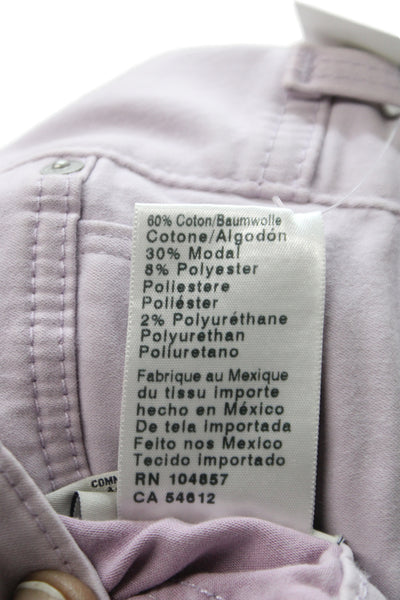 AG Adriano Goldschmied Womens Ankle Jeans Purple Cotton Button Size 26
