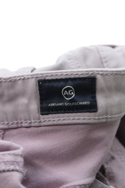 AG Adriano Goldschmied Womens Ankle Jeans Purple Cotton Button Size 26