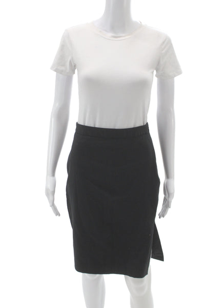 Banana Republic Women Straight Pencil Skirt Black Wool Blend Short Size 0P